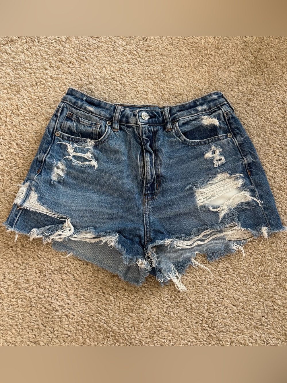 American Eagle Outfitters Distressed Denim Cutoff Shorts - Blue